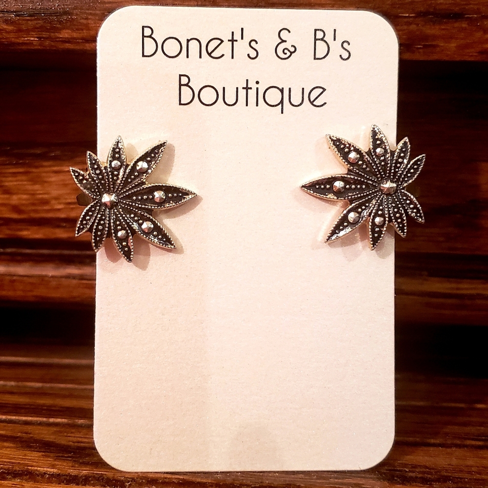 Clip On  Silver Leaf Earrings